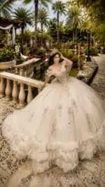 VESTIDO DE QUINCEAÑERA CHAMP/DORADO | REF: #26108