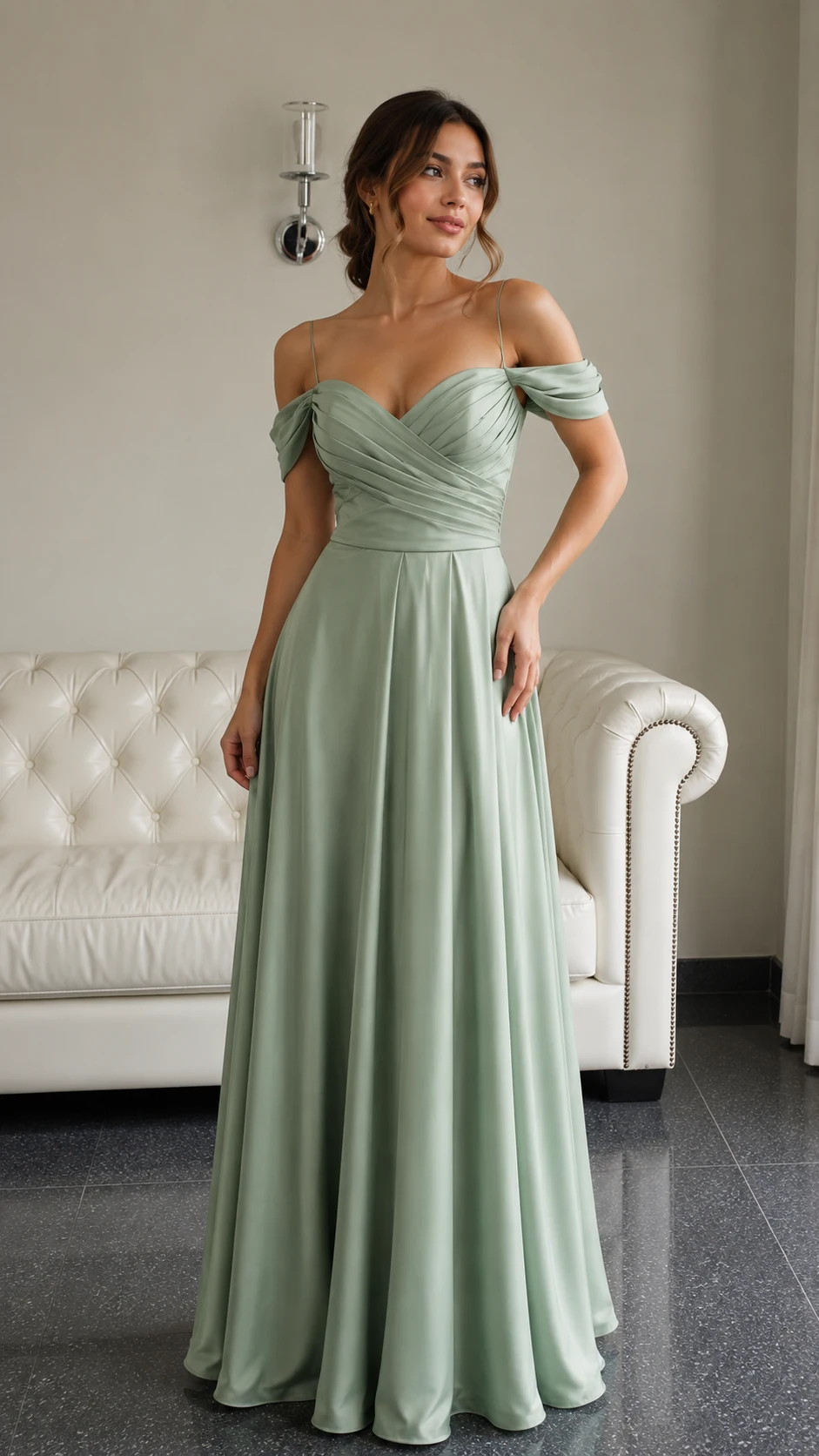 Atelier 64420 Vestido de Gala Verde menta VESTIDO DE GALA VERDE MENTA | REF: #64420 - Imagen 1