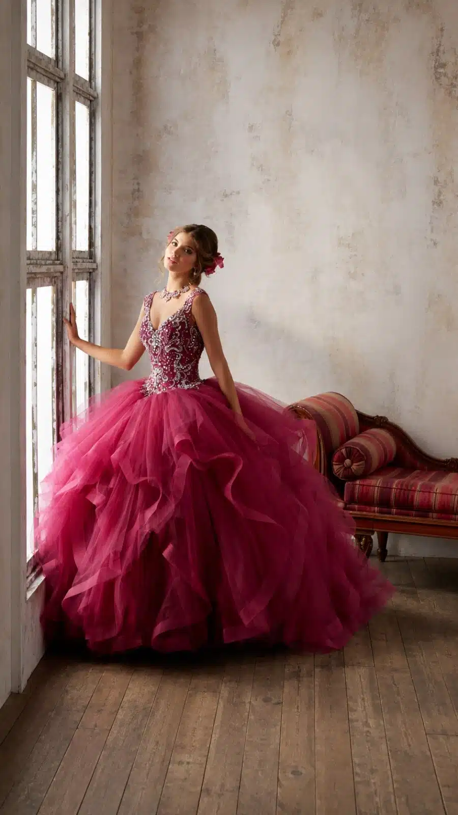 89131 Vinotinto VESTIDO DE QUINCEAÑERA VINOTINTO | REF: #89131 - Imagen 1